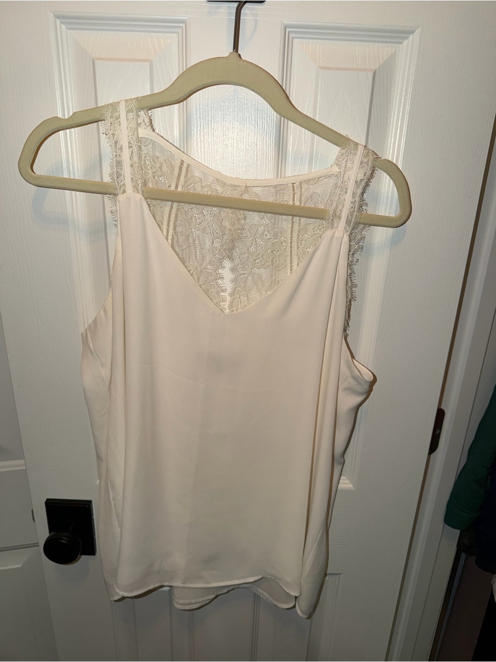 LOFT Cream Lace-Back Camisole